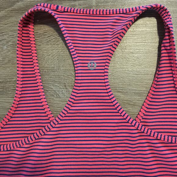 Lululemon Pink Striped Racerback Tank Women’s Athletic Top 6 - Picture 6 of 6